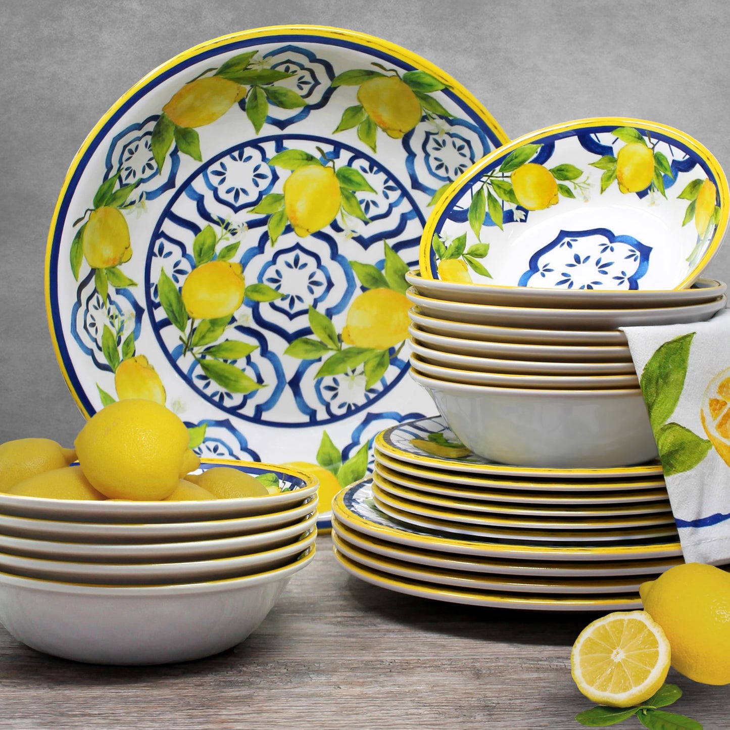 Le Cadeaux 12 Piece Luxury Melamine Dinnerware Set, Service for 4 (Palermo)