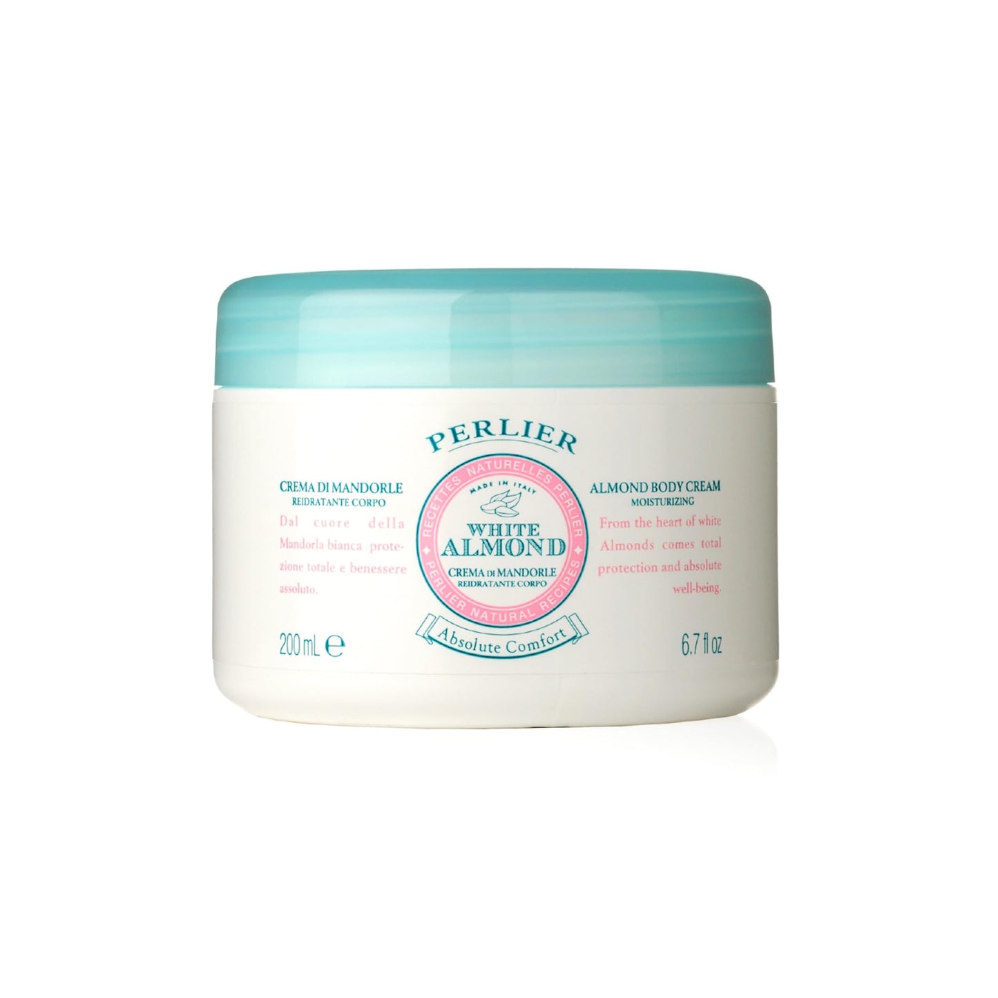 Perlier White Almond Body Cream - Ultra-Rich Moisturizing Body Cream with Sweet Almond Oil, Nourishes & Softens Dry Skin, 6.7 oz