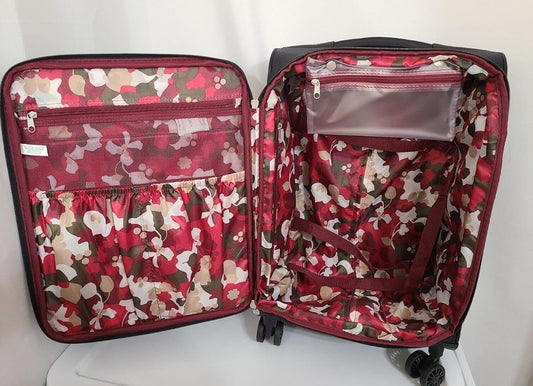Samantha Brown 22" Upright Spinner Carry-On Luggage, Burgundy