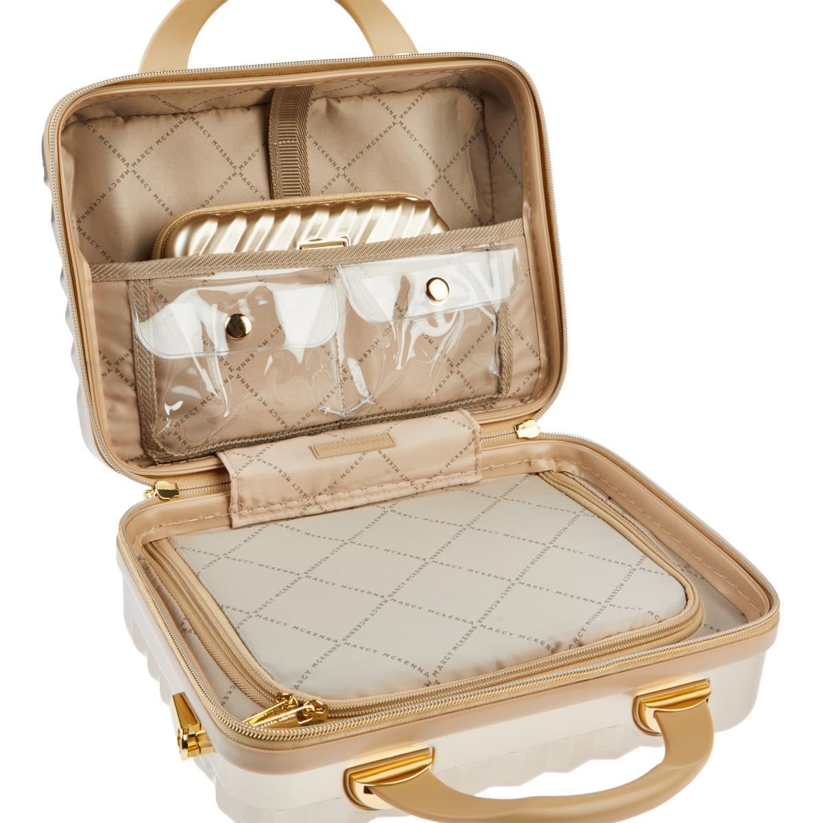 Marcy McKenna Makeup Case Bundle, 12L x 6.8W x 9.5H inches and Mini Case 7.5L x 5.5W x 2.6H inches, Black