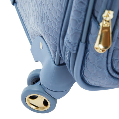 Samantha Brown 26" Exp Spinner luggage - Durable croco-embossed PVC - Bravo Blue