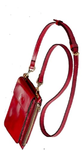 Patricia Nash Chiavella Leather Phone Crossbody Wallet RFID Ruby Red