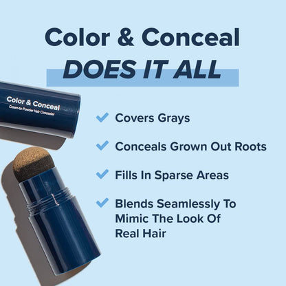 TRUHAIR Color & Conceal Waterproof Root Touch Up Hair Color Concealer - Hair Cover up for Gray Coverage and Hairline Filling - 11 Hair Colors Available