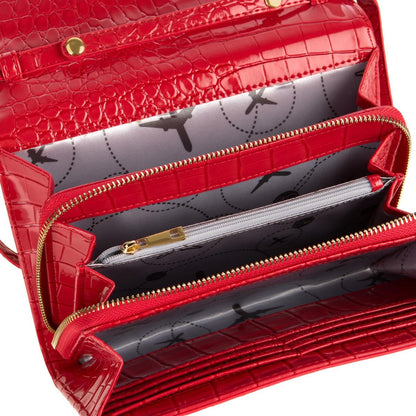 Samantha Brown To-Go Faux Croco Wallet Crossbody