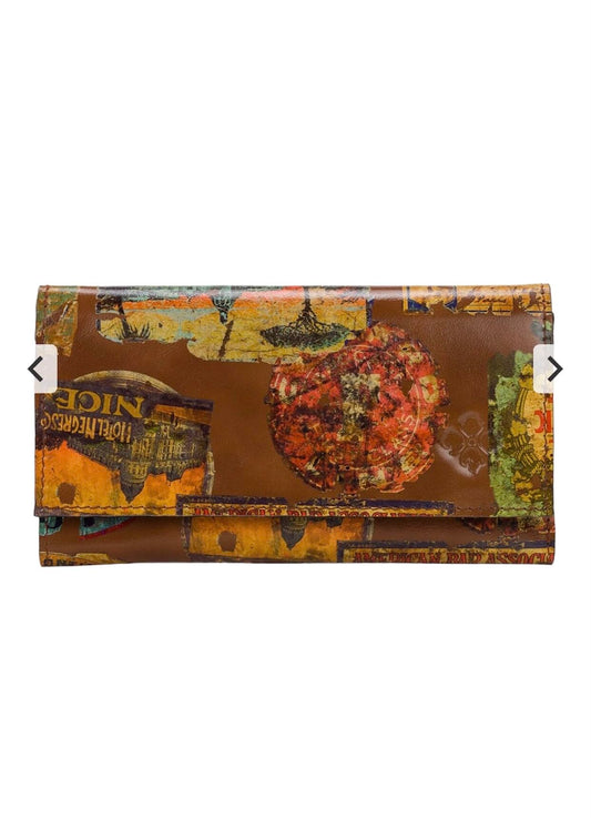 Patricia Nash Terresa Vintage Travel Sticker Wallet
