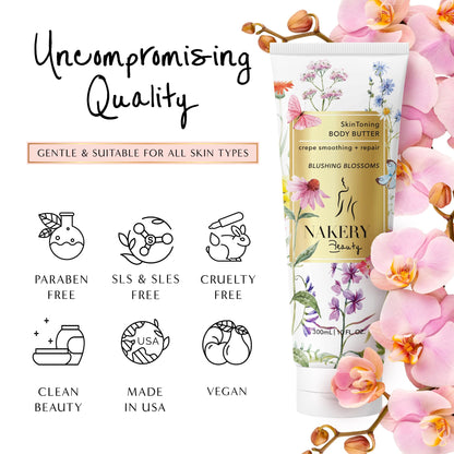 Nakery Body Butter Anti Aging Moisturizer - Body Cream Skin Tightening Cream & Neck Firming Cream, Moisturizing Cream & Neck Tightening Cream for Body & Face Cream for Dry Skin 300ml