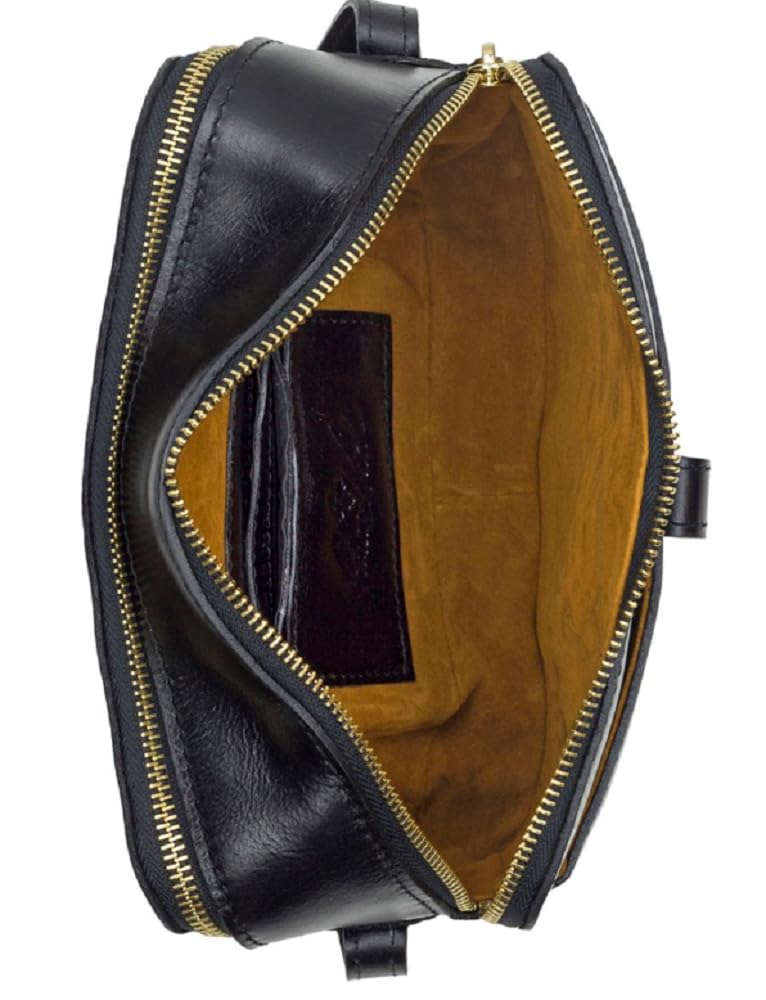 Patricia Nash Alessa Leather Crossbody Bag Black w/Dustbag