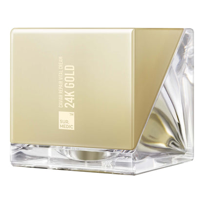 SUR.MEDIC+ 24K Gold Repair Vital Cream 1.76 Fl Oz 55g - Hydrating & Illuminating Cream with 24K gold, Noble Oil Lakesis in Crystal Drop, Korean Skin Care