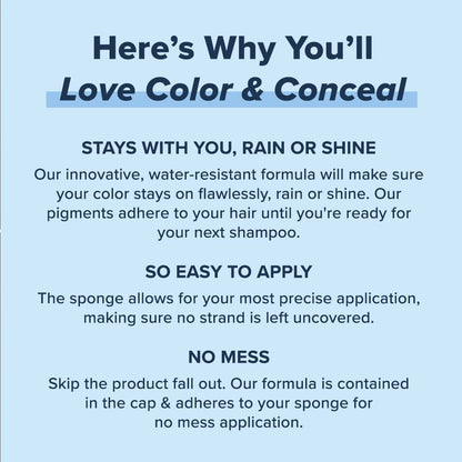 TRUHAIR Color & Conceal Waterproof Root Touch Up Hair Color Concealer - Hair Cover up for Gray Coverage and Hairline Filling - 11 Hair Colors Available