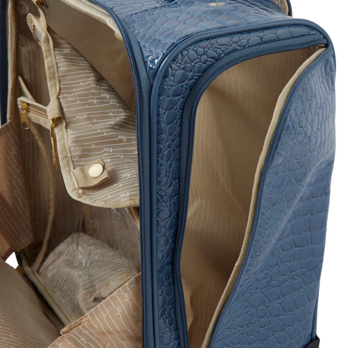 Samantha Brown 15" Underseater with Accessories - Durable croco-embossed PVC (Black)