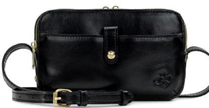 Patricia Nash Alessa Leather Crossbody Bag Black w/Dustbag