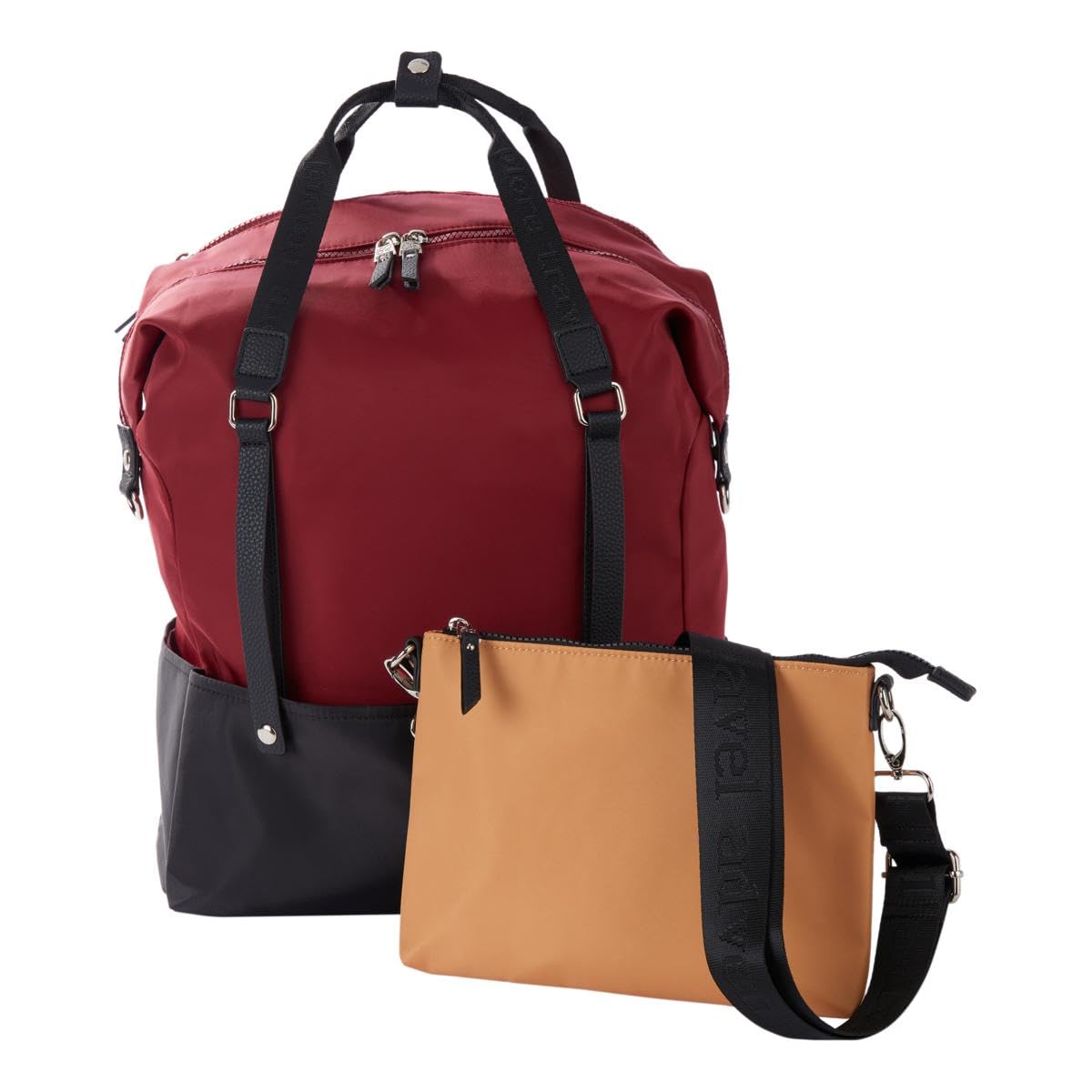 Samantha Brown To-Go Colorblock 4-Way Convertible Backpack with Pouch