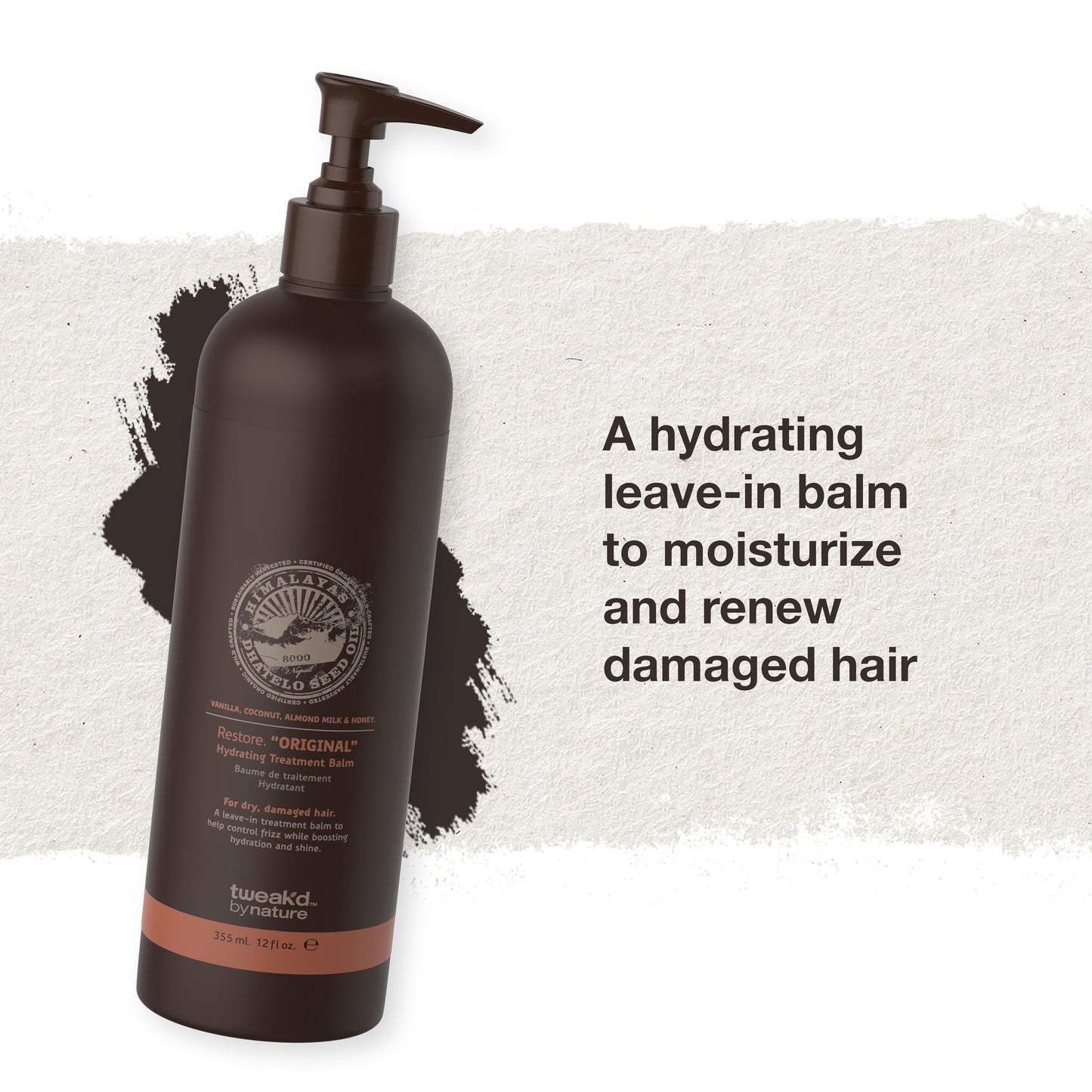 Tweak’d by Nature - Restore Hydrating Treatment Balm, for Men and Women, Controls Frizz and Moisturizes Hair for Soft Feel and Healthy Shine, Cruelty Free