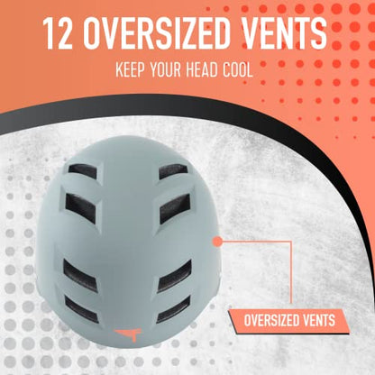 Flybar Bike Helmet- Multi Sport Dual Certified Adjustable Dial, Lightweight Skateboard Helmet, Roller Skating, Pogo, Electric Scooter, Snowboard, Boys and Girls Kids- Adults Helmets