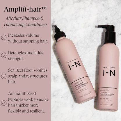 Intelligent Nutrients Amplifi-hair Volumizing Conditioner - Detangling and Strengthening Conditioner for Fine Hair - Weightless Vegan Conditioner for Instant Shine & Frizz Control (8 oz)