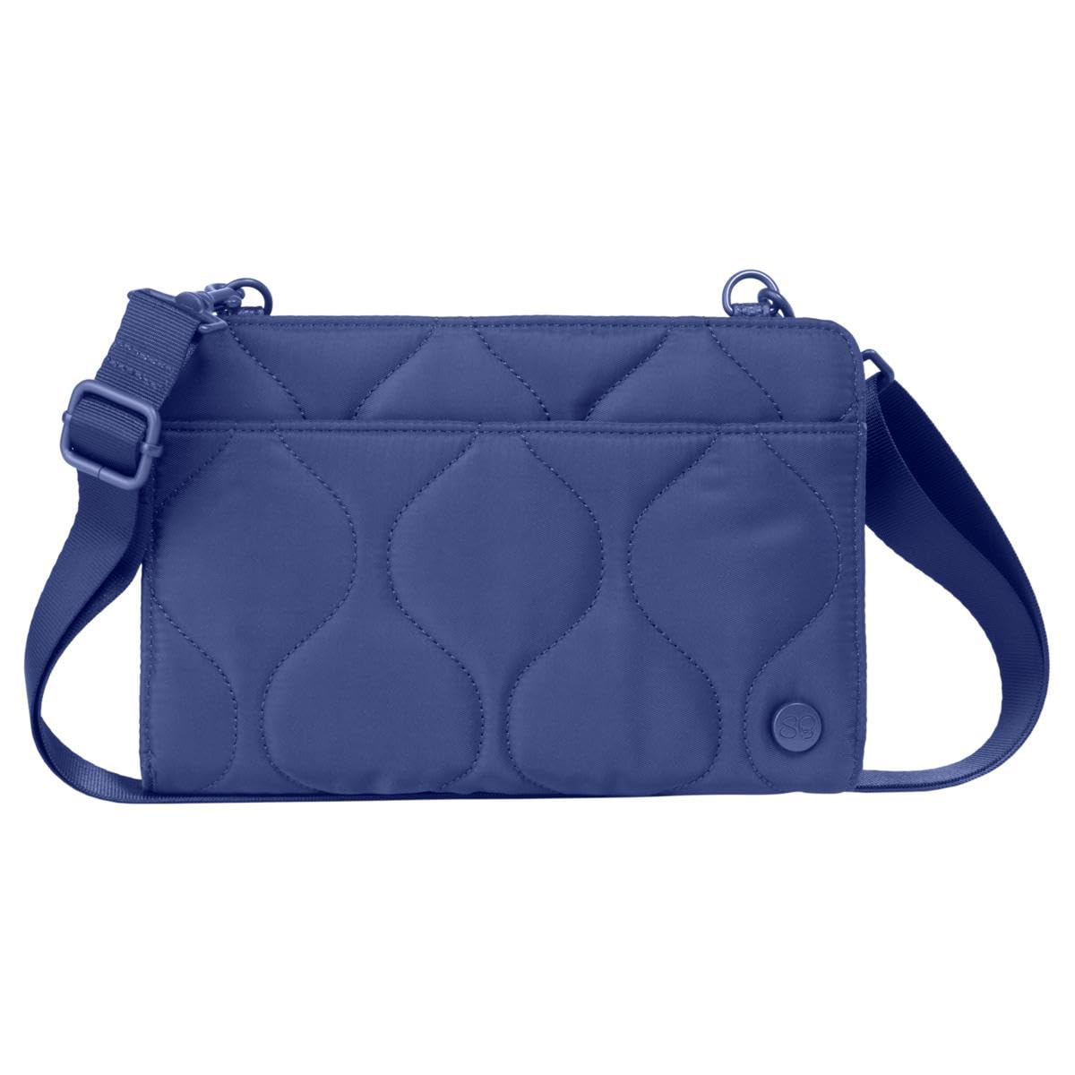 Samantha Brown To-Go RFID Blocking Quilted Travel Wallet Crossbody, Grey