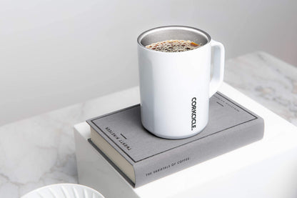 Corkcicle Origins Travel Coffee Mug - Triple Insulated Stainless Steel Cup with Handle for Tea, Hot Chocolate, Coffees, & More - Spill Proof, Reusable, BPA-Free, Dishwasher Safe - 475ml/16oz