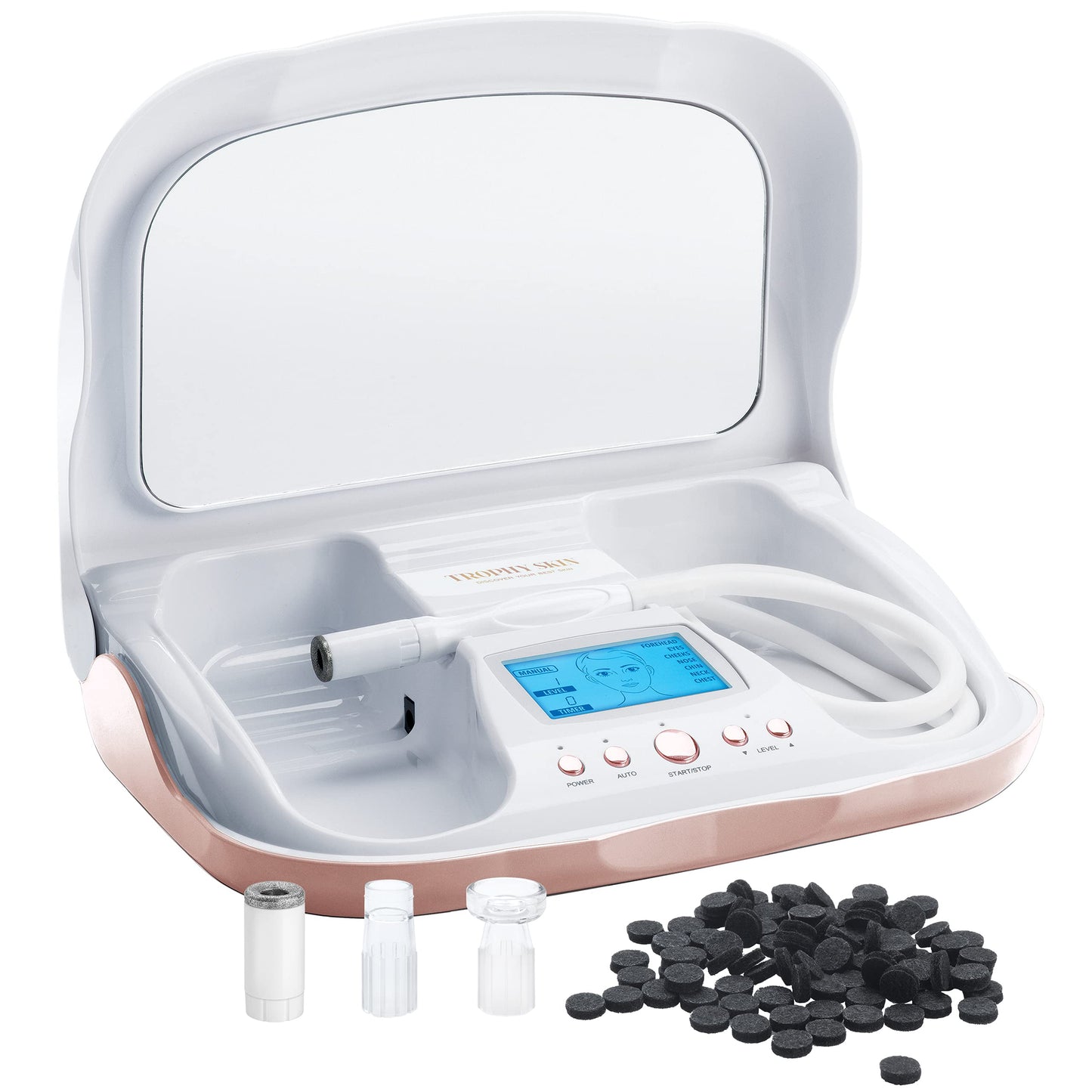Trophy Skin MicrodermMD - At Home Microdermabrasion Kit - Anti Aging and Acne Treatment - Contains Real Diamond and Pore Extractor Tips to Rejuvenate Skin and Reduce Acne Scars