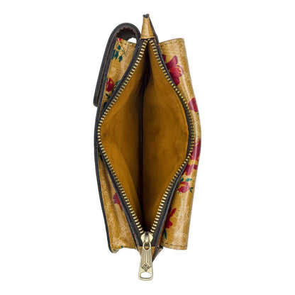 Patricia Nash Isabela Leather Phone Crossbody Organizer Bag, 4.875" L x 1.375" W x 7.625" H, 22.5-25.5" Strap, RFID Protection