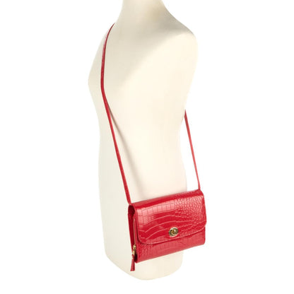 Samantha Brown To-Go Faux Croco Wallet Crossbody