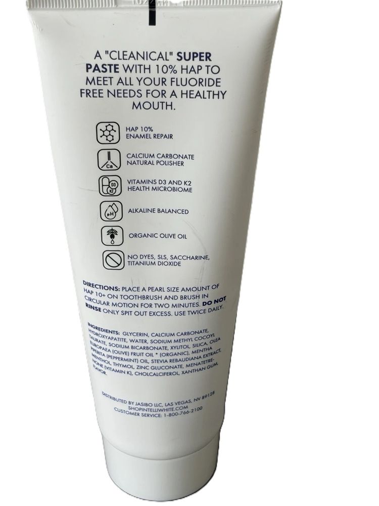 intelliwhite HAP10+ Super Paste with Vitamin D3 & K2-10% Hydroxyapatite Toothpaste for Remineralization & Sensitive Teeth - Fluoride-Free - Made in USA