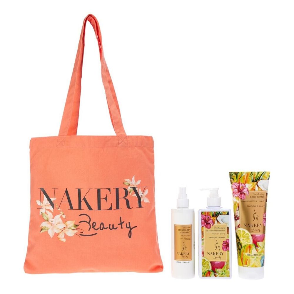 Nakery Beauty Cleanse, Firm & Smoothing - Tropical Therapy - 4-piece Collection