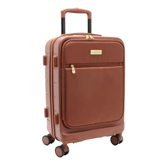 Samantha Brown Frontload 22" Hardside Carry-On with Antitheft Lock - Mocha Bisque