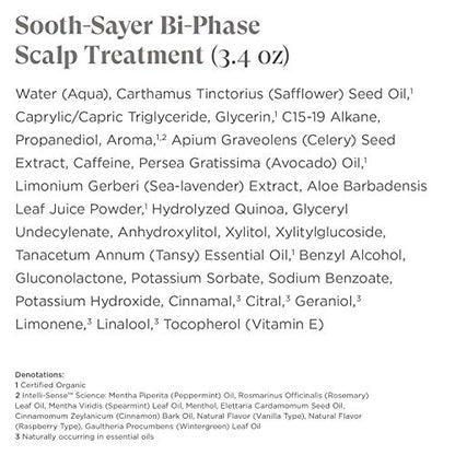 Intelligent Nutrients Sooth-Sayer Bi-Phase Scalp Treatment - Deeply Hydrating Plant Oils Help Balance & Improve Dry, Itchy Scalp - Soothing Celery Seed Extract & Caffeine (3.4 oz)