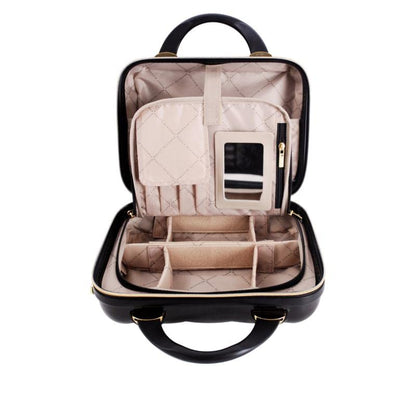 Marcy McKenna 2-in-1 Essential Milan Hardside Beauty Case - Rose Gold Marble, 12''L x 6.5''W x 9.25''H(743-060)