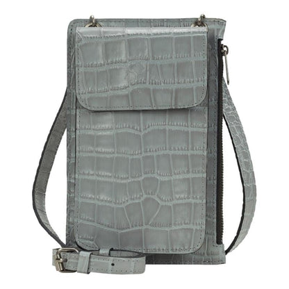 Patricia Nash Isabela Leather Phone Crossbody Organizer Bag, 4.875" L x 1.375" W x 7.625" H, 22.5-25.5" Strap, RFID Protection