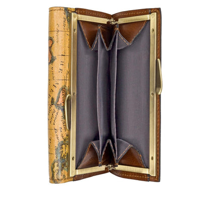 Patricia Nash Woodstock Leather Frame Tri-fold Wallet with RFID Protection, British Tan