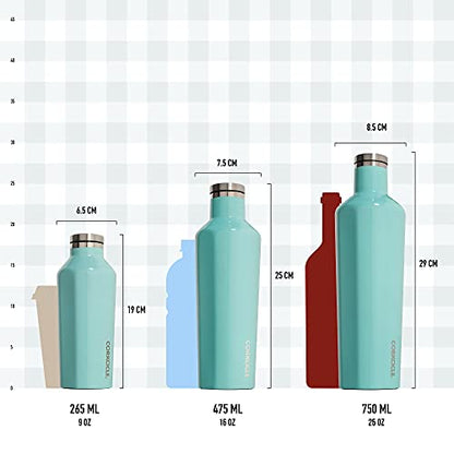 Corkcicle Snowdrift Insulated Bottle, Stainless Steel, White, 47 cl