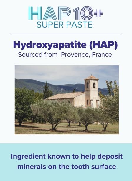 intelliwhite HAP10+ Super Paste with Vitamin D3 & K2-10% Hydroxyapatite Toothpaste for Remineralization & Sensitive Teeth - Fluoride-Free - Made in USA