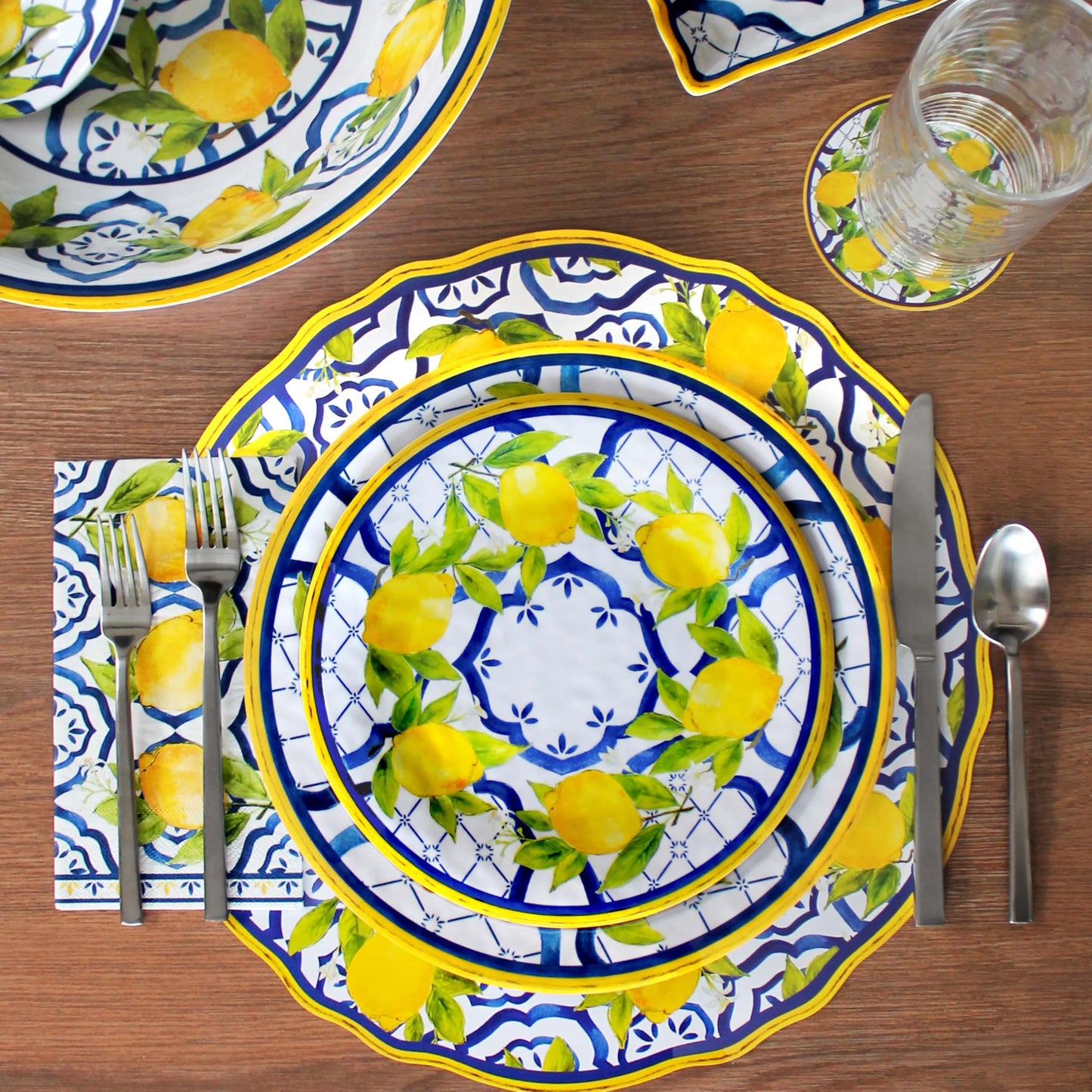 Le Cadeaux 12 Piece Luxury Melamine Dinnerware Set, Service for 4 (Palermo)