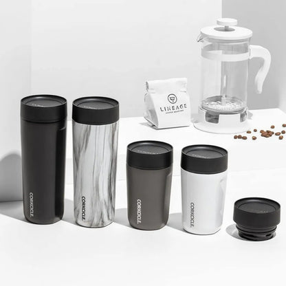 Corkcicle Commuter Cup Insulated Stainless Steel Spill Proof Travel Coffee Mug Keeps Beverages Cold for 9 Hours and Hot for 3 Hours
