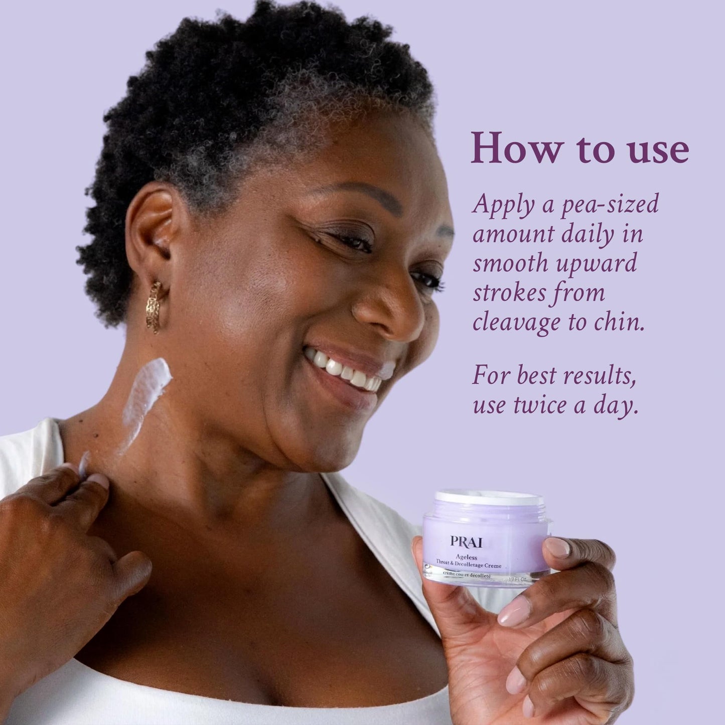 PRAI Beauty Ageless Day & Night Neck Kit | 1 Throat & Decolletage Day Creme and 1 Throat & Decolletage Night Creme | Skin Tightening Cream Set for Instantly Ageless Neck