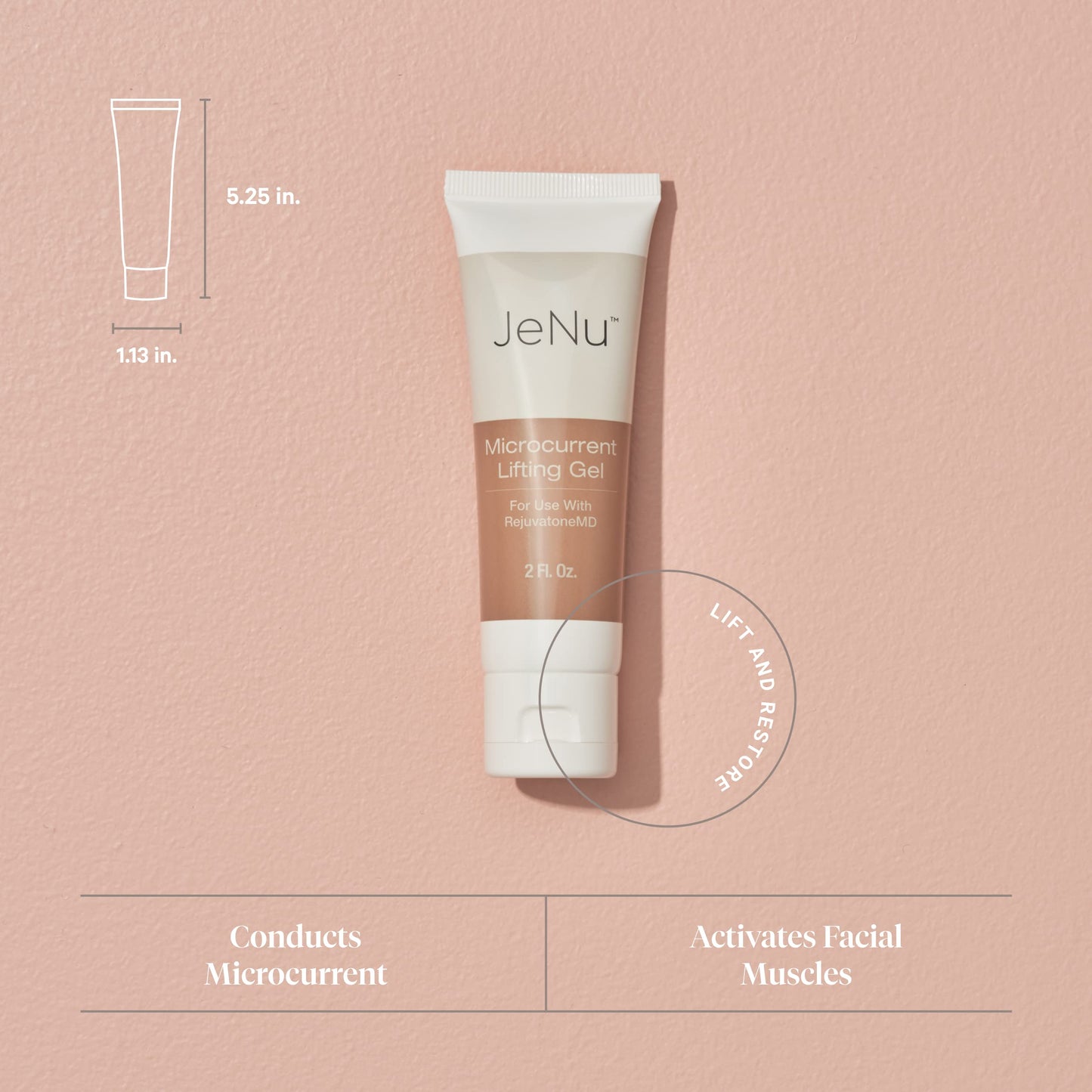 Trophy Skin Microcurrent Lifting Gel - Microcurrent Gel Made with Hyaluronic Acid for RejuvatoneMD Facial Toning System - Instant Face Lift Skin Treatment - 2 fl oz