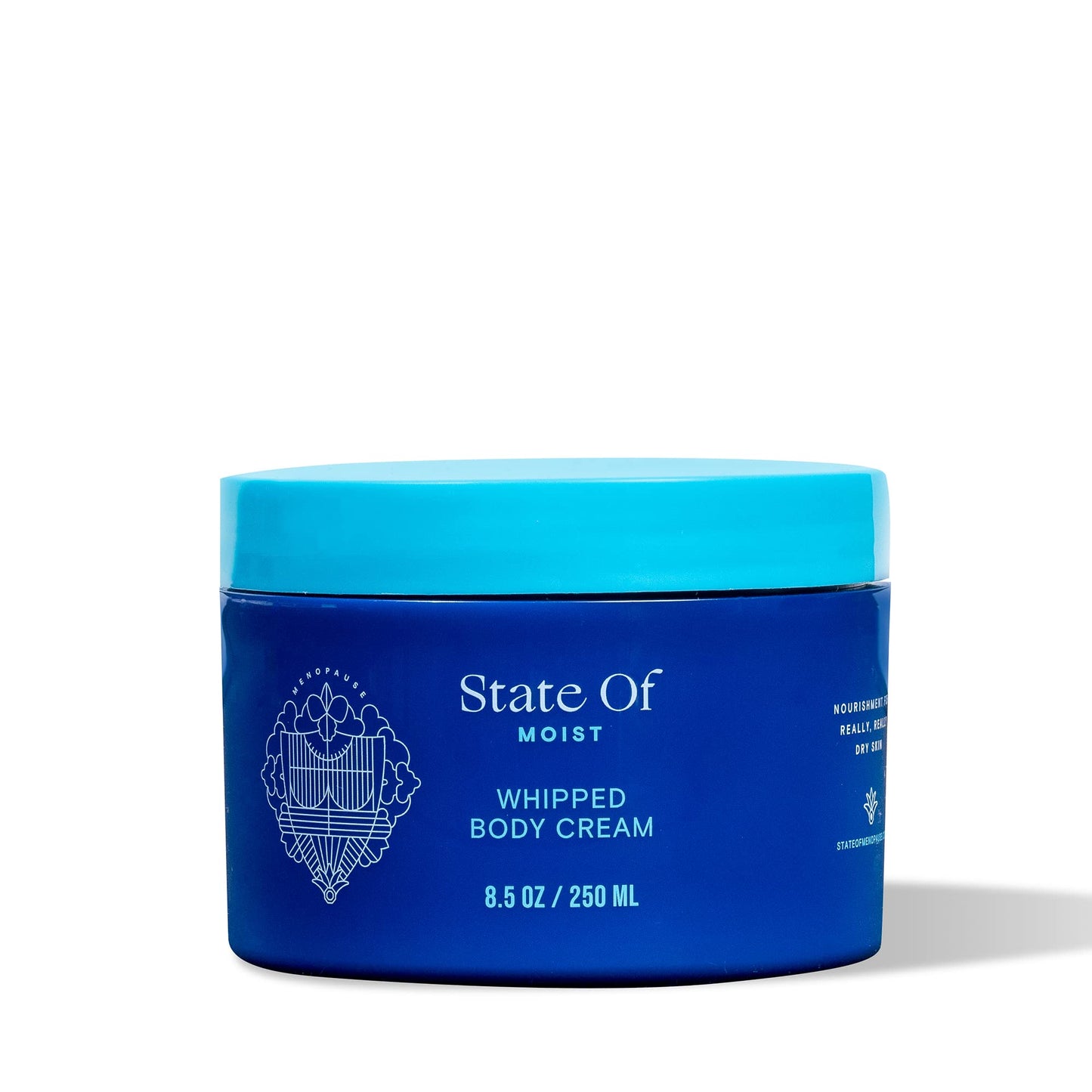 State of Menopause Hydration Whipped Body Cream for Dry Skin Moisturizer Hydrate Soft and Smooth Reduce Itchy and Dryness Infused With Sodium Hyaluronate and Irish Moss Plant Extract 8 Oz