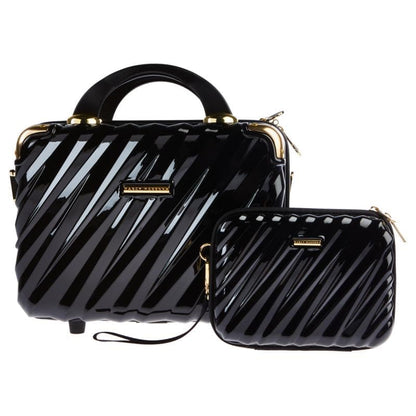 Marcy McKenna Makeup Case Bundle, 12L x 6.8W x 9.5H inches and Mini Case 7.5L x 5.5W x 2.6H inches, Black