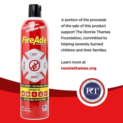 FireAde Personal Firefighting Extinguisher Foam Aerosol for Outdoor and Indoor Use, 16 Ounces