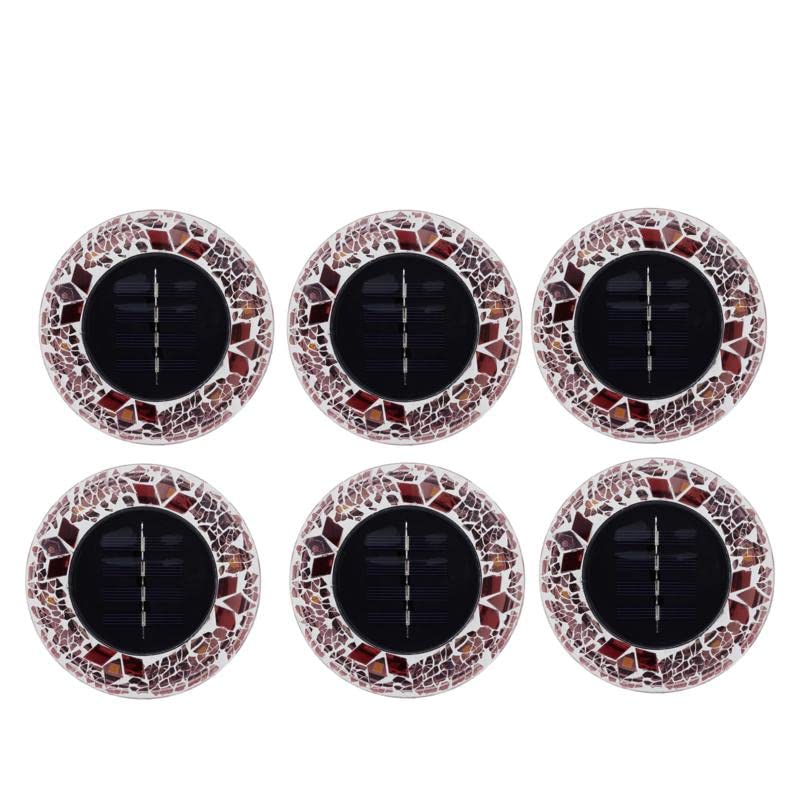 Bell and Howell Mosaic Solar Disk Lights 6-Pack - Tan, 0.83''H x 4.53'' Diameter each (732-725)