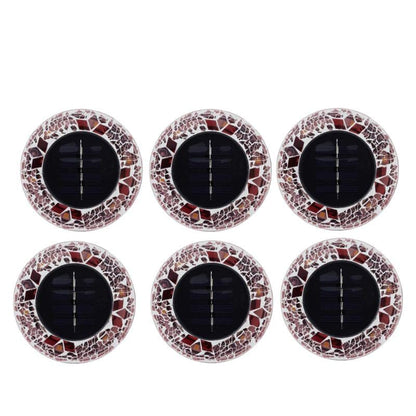 Bell and Howell Mosaic Solar Disk Lights 6-Pack - Tan, 0.83''H x 4.53'' Diameter each (732-725)