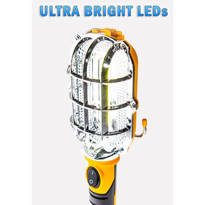 Handy Cordless Ultra Bright LED Work Light Magnetic Base Hands Free Emergency - Yellow