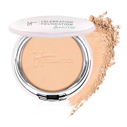 IT Cosmetics Celebration Foundation Illumination - Full-Coverage, Anti-Aging Powder Foundation - Blurs Pores, Wrinkles & Imperfections - 0.3 oz