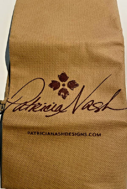 Patricia Nash Rosetti Leather Satchel/Crossbody Signature Map Brown