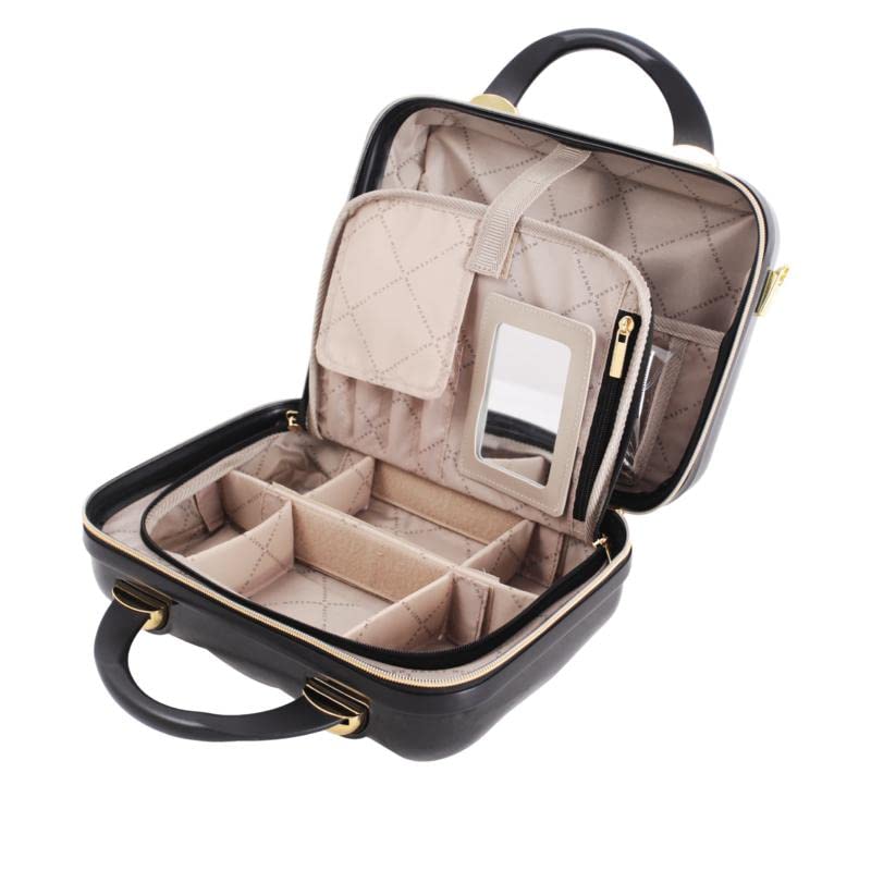 Marcy McKenna 2-in-1 Essential Milan Hardside Beauty Case - Rose Gold Marble, 12''L x 6.5''W x 9.25''H(743-060)