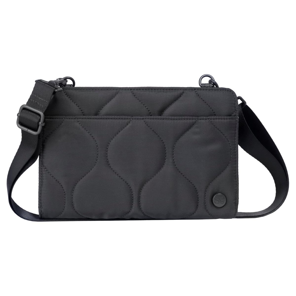 Samantha Brown To-Go RFID Blocking Quilted Travel Wallet Crossbody, Grey