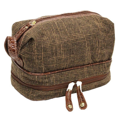 Samantha Brown Vintage Tweed Drop Bottom Toiletry Bag